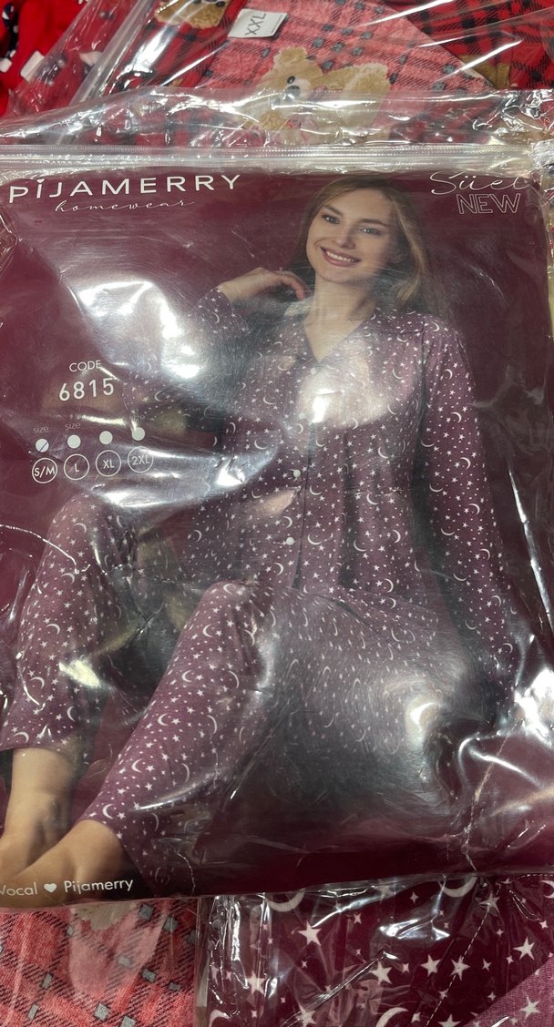 Mor Uzun Kollu Baskılı Kadın Pijama Takımı - Görsel 2