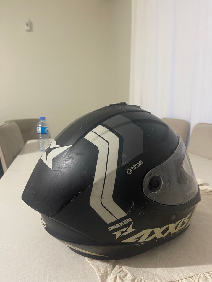 Siyah Axxis Baskılı Kask - Görsel 2