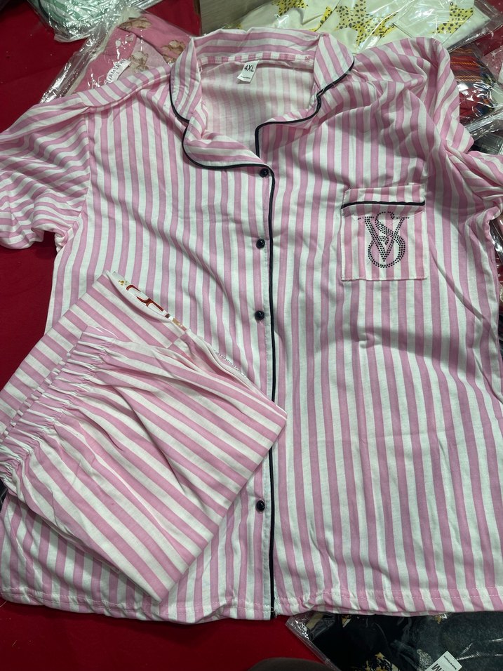 Pembe Çizgili Kadın pijama takımı - Görsel 2