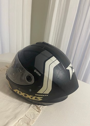 Siyah Baskılı  Motosiklet Kaskı - Görsel 3