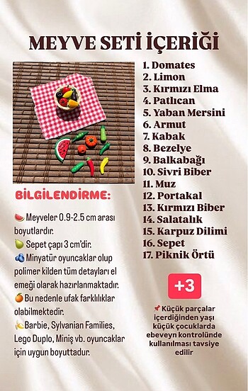 Minyatür meyve seti - Görsel 5