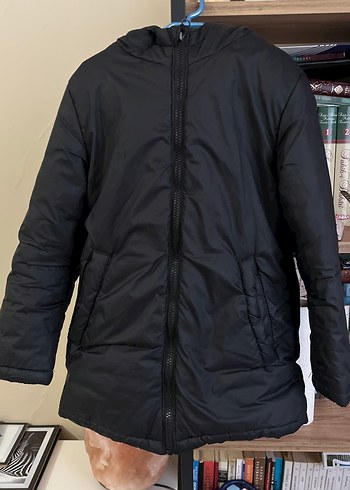 Erkek çocuk Siyah Fermuarlı Midi Mont - Görsel 2