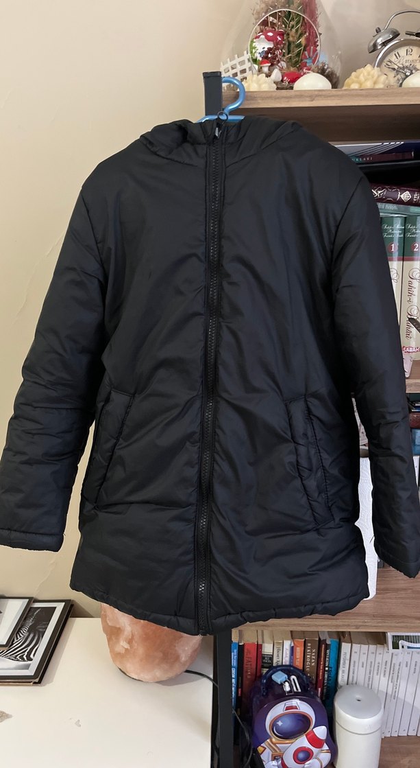 Erkek çocuk Siyah Fermuarlı Midi Mont - Görsel 2