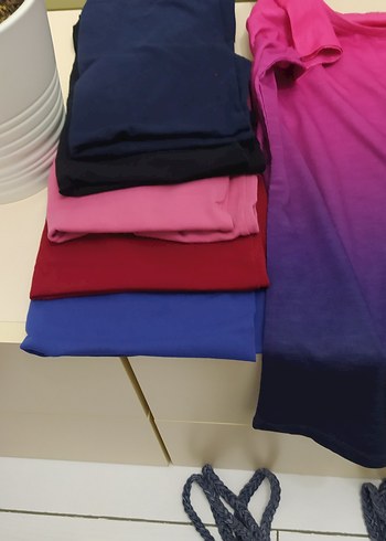 Pembe Karışık Renkli Bağlama Desenli Hamile Tişörtü - Görsel 6