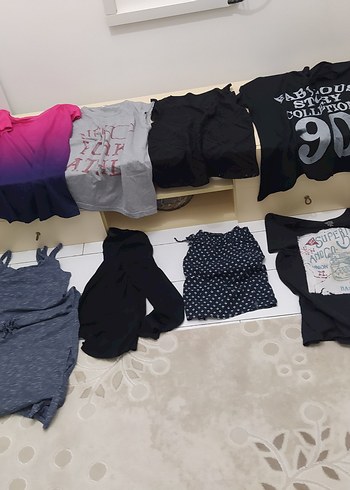 Pembe Karışık Renkli Bağlama Desenli Hamile Tişörtü - Görsel 3