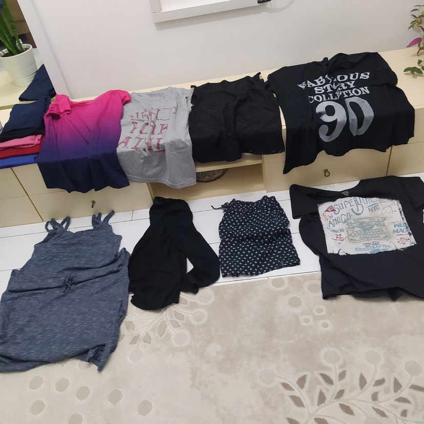 Pembe Karışık Renkli Bağlama Desenli Hamile Tişörtü - Görsel 3