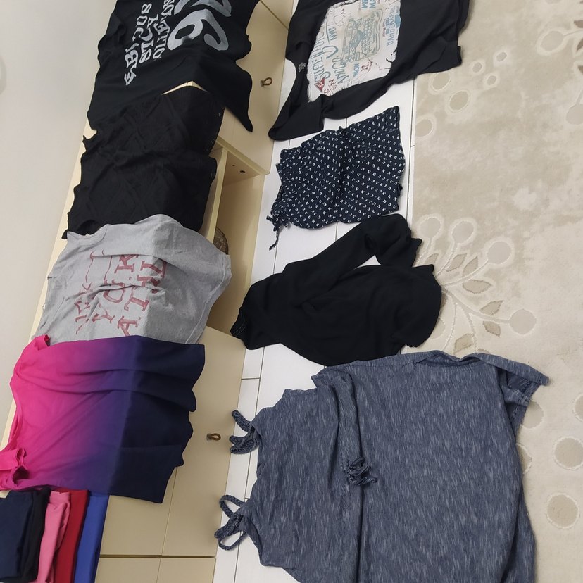 Pembe Karışık Renkli Bağlama Desenli Hamile Tişörtü - Görsel 5