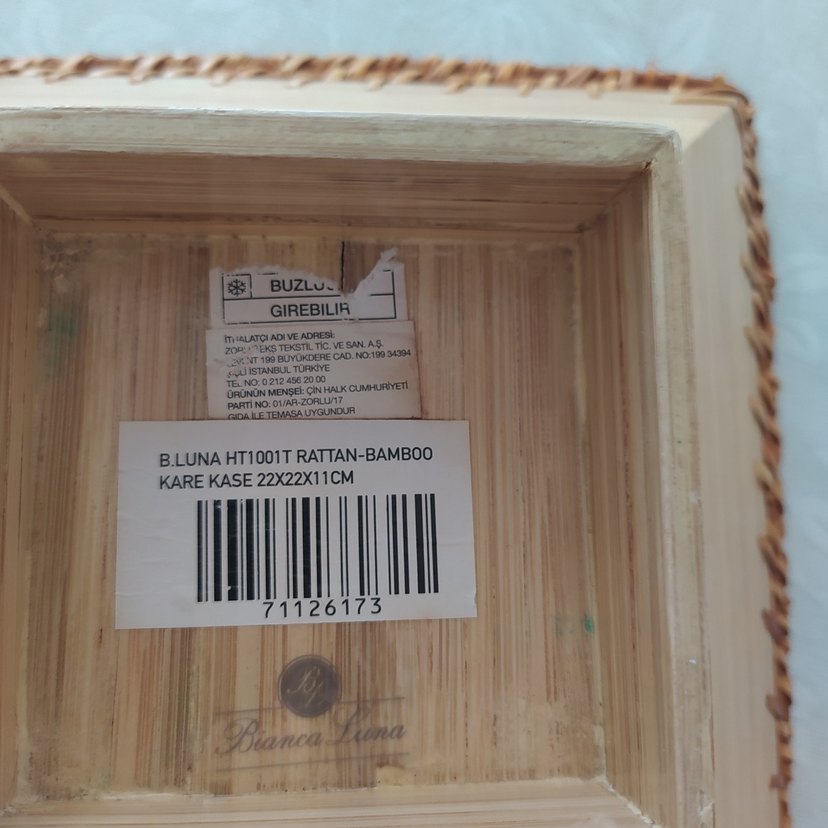 bambum sepet Bej Parlak Örgü Sepet - Görsel 4