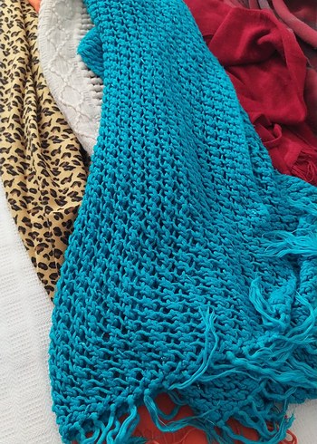 Renkli Püsküllü Kadın Fular - Görsel 8