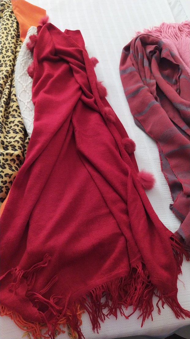 Renkli Püsküllü Kadın Fular - Görsel 5