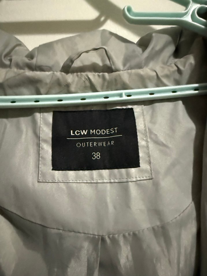 Gri Midi kadın Yağmurluk Fermuarlı - Görsel 3