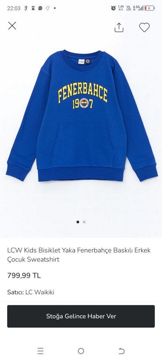 Fenerbahçe 1907 Baskılı Erkek Sweatshirt - Görsel 2