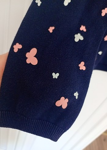 Kız Çocuk Lacivert Baskılı Triko Hırka - Görsel 9