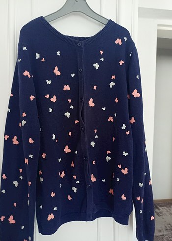 Kız Çocuk Lacivert Baskılı Triko Hırka - Görsel 8