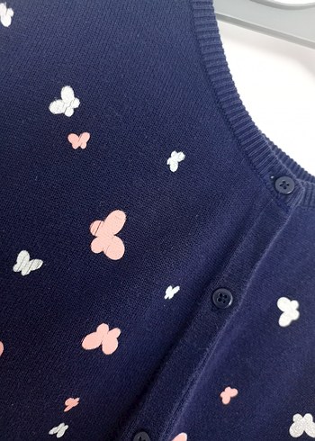 Kız Çocuk Lacivert Baskılı Triko Hırka - Görsel 7