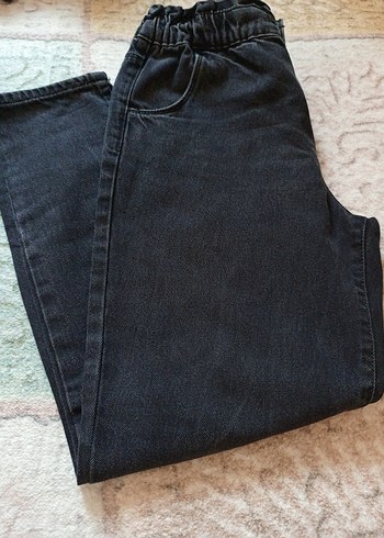 Siyah Regular Fit Midi Kadın Kot Pantolon - Görsel 4