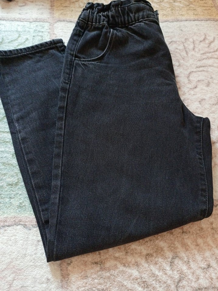 Siyah Regular Fit Midi Kadın Kot Pantolon - Görsel 4