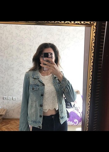 Zara #Kot ceket #zara işlemeli taşlı kot ceket
