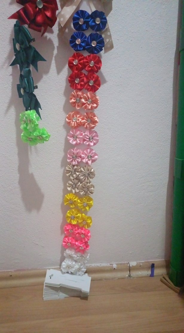 Pembe Çiçekli Kurdeleli Çocuk Toka Seti - Görsel 4