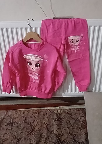 Pembe Baskılı Kız Eşofman Takımı - Görsel 4