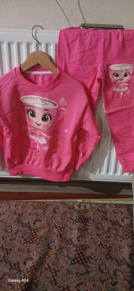 Pembe Baskılı Kız Eşofman Takımı - Görsel 2