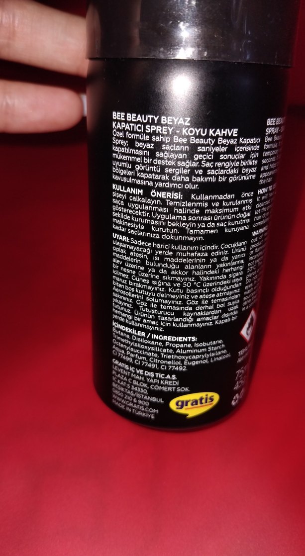 Bee Beauty Koyu Kahve Beyaz Kapatıcı Sprey - Görsel 5