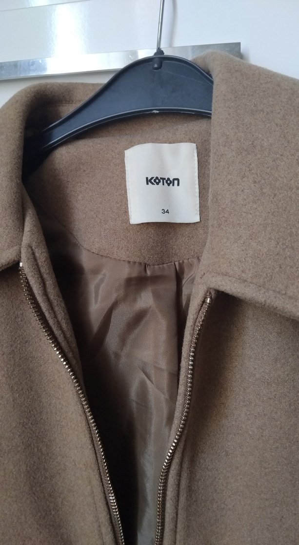 Düğmeli Bej Süet Kadın Ceket - Görsel 2