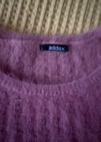 Addax Mor Örgü Kadın Mini Kazak - Görsel 2