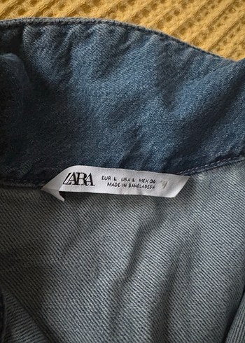 Zara Düğmeli Mavi Kadın Denim Şort Tulum - Görsel 5