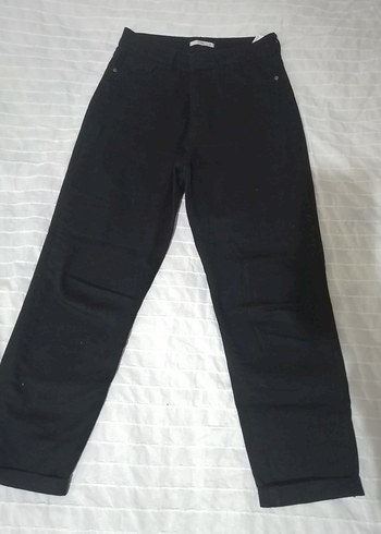 Siyah Mom Jean Kadın Denim Pantolon