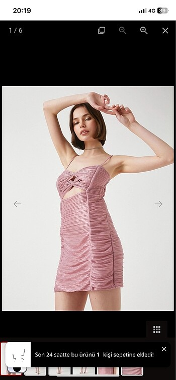 xs Beden pembe Renk Pembe mini abiye elbise