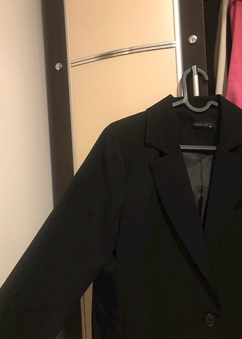 38 Beden siyah Renk Siyah Düğmeli Ofis Blazeri