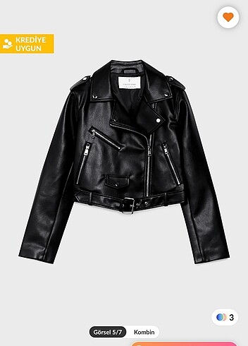 xs Beden siyah Renk BERSHKA deri ceket
