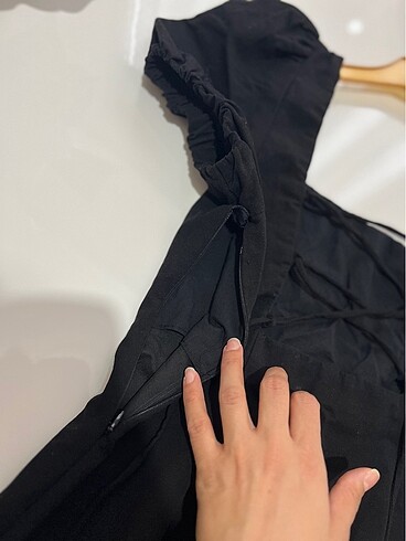 Siyah kısa elbise - Görsel 6
