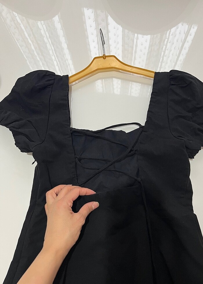 Siyah kısa elbise - Görsel 5