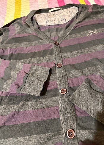 Düğmeli Gri Uzun Kollu ErkekHırka - Görsel 4