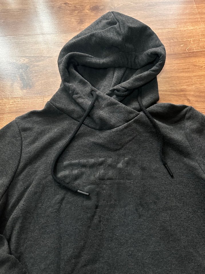 Kadın Antrasit Kapüşonlu Uzun Sweatshirt - Görsel 3