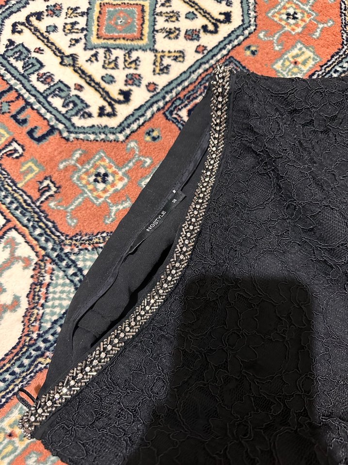 Siyah Dantelli  Uzun Etek - Görsel 2