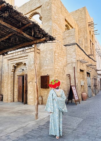 Uzun Kollu, Desenli Bohem Uzun Elbise ve şal - Görsel 3