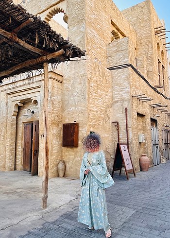 Uzun Kollu, Desenli Bohem Uzun Elbise ve şal - Görsel 4