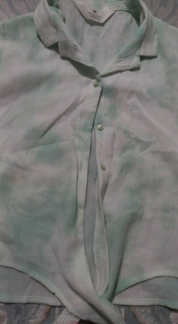 Yeşil Pastel Batik Kısa Kollu Gömlek - Görsel 5