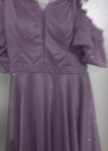 Mor Midi Straplez Gotik Elbise - Görsel 4