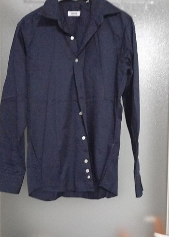 Lacivert Düğmeli Erkek Gömlek - Görsel 2