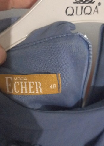 Uzun Kollu Gri Nakışlı Bohem Elbise - Görsel 5