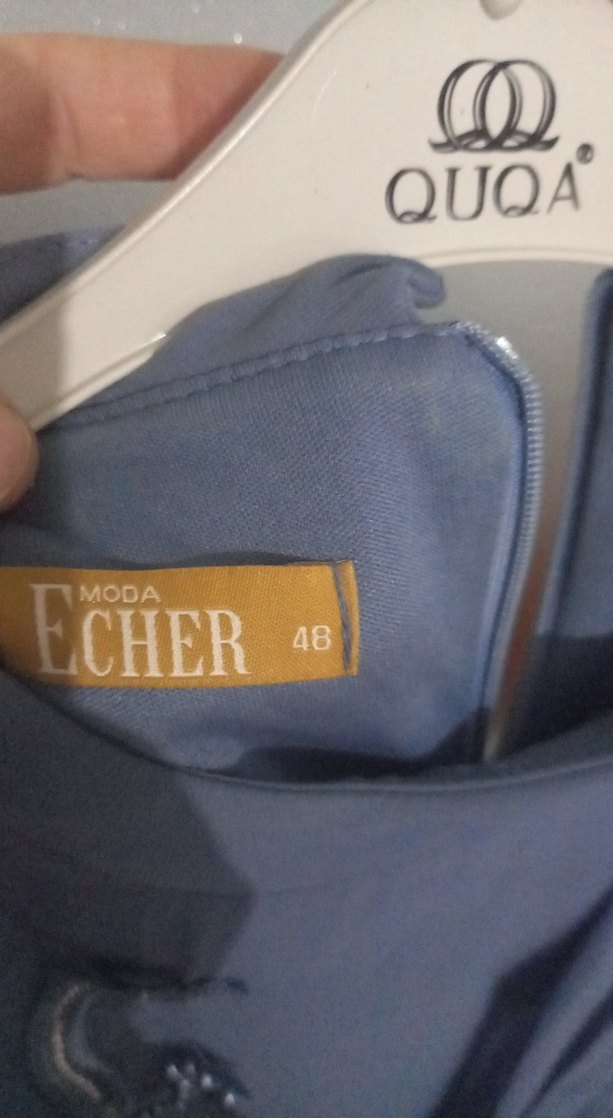 Uzun Kollu Gri Nakışlı Bohem Elbise - Görsel 5