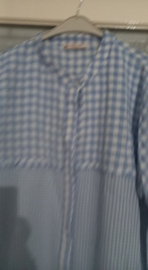 Mavi Kareli Pamuklu Uzun Kollu Kadın Gömlek - Görsel 4