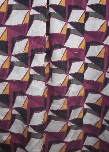 Bordo Geometrik Desenli Uzun Kollu Kadın Gömlek - Görsel 6