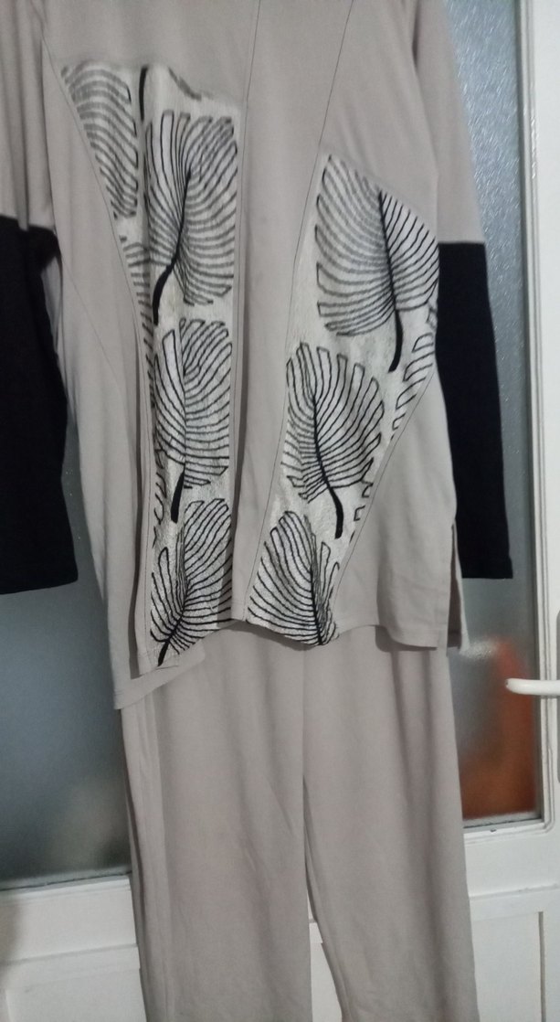 Gri Uzun Kollu Salaş Kadın Takım - Görsel 3