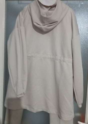 Kadın Kapüşonlu Gri Mini Eşofman Takımı - Görsel 5