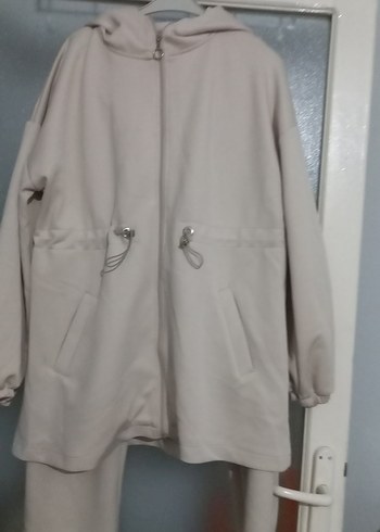 Kadın Kapüşonlu Gri Mini Eşofman Takımı - Görsel 2